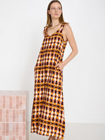 Vestido Midi Fluido Tie-dye con Tirantes Fruncidos