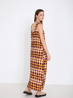 Vestido Midi Fluido Tie-dye con Tirantes Fruncidos