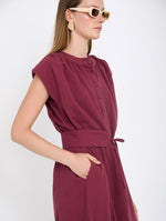 Vestido Midi de Algodón con Cinturón Fajín