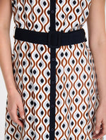 Vestido Camisero Midi Estampado Retro