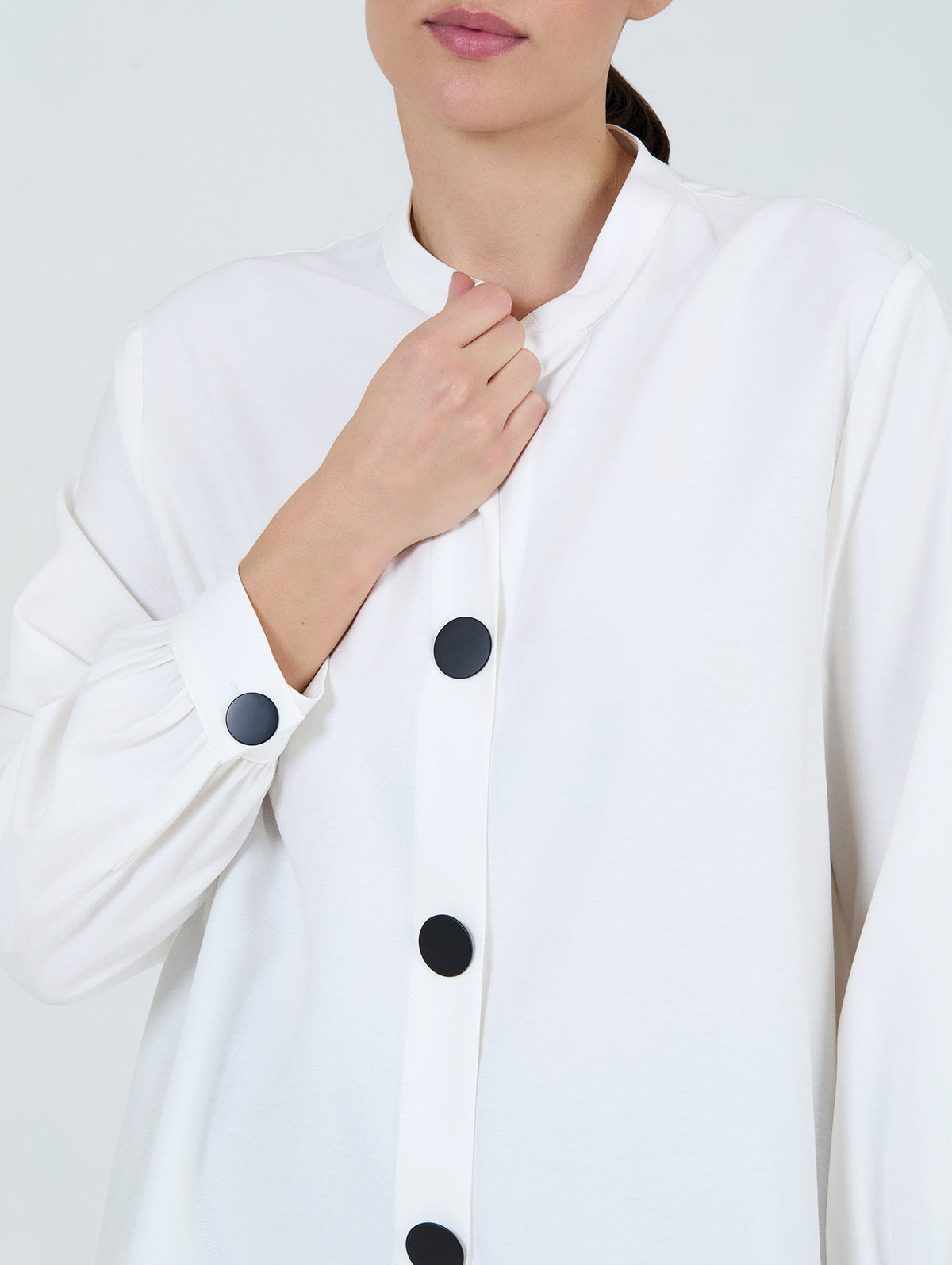 Camisa Larga Botón Blanca