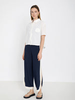 Pantalón Cropped de Punto Fino Metalizado