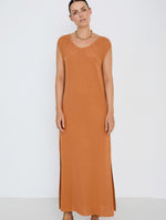 Vestido Largo de Punto con Jacquard de Rombos