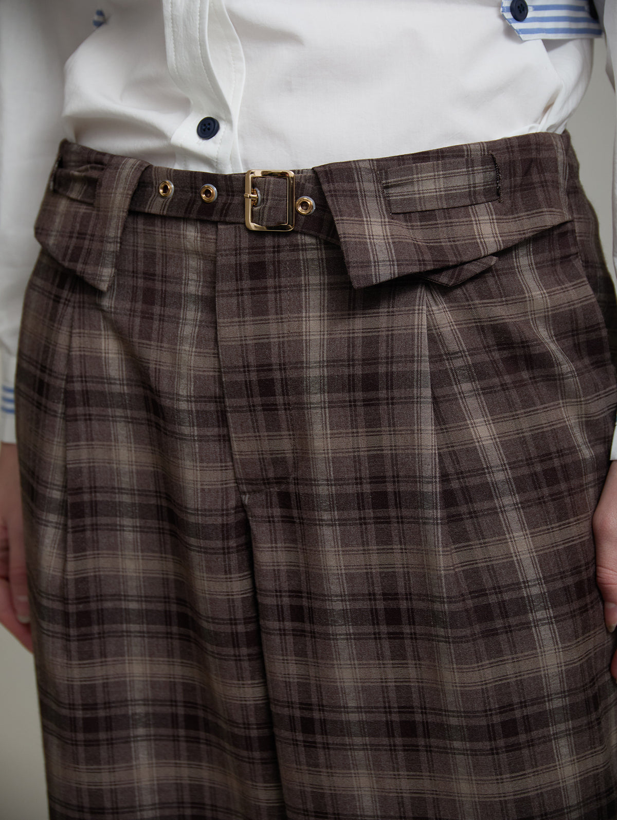 PANTALON FLUIDO CUADROS CON FAJIN EN CINTURA