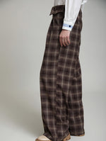 PANTALON FLUIDO CUADROS CON FAJIN EN CINTURA