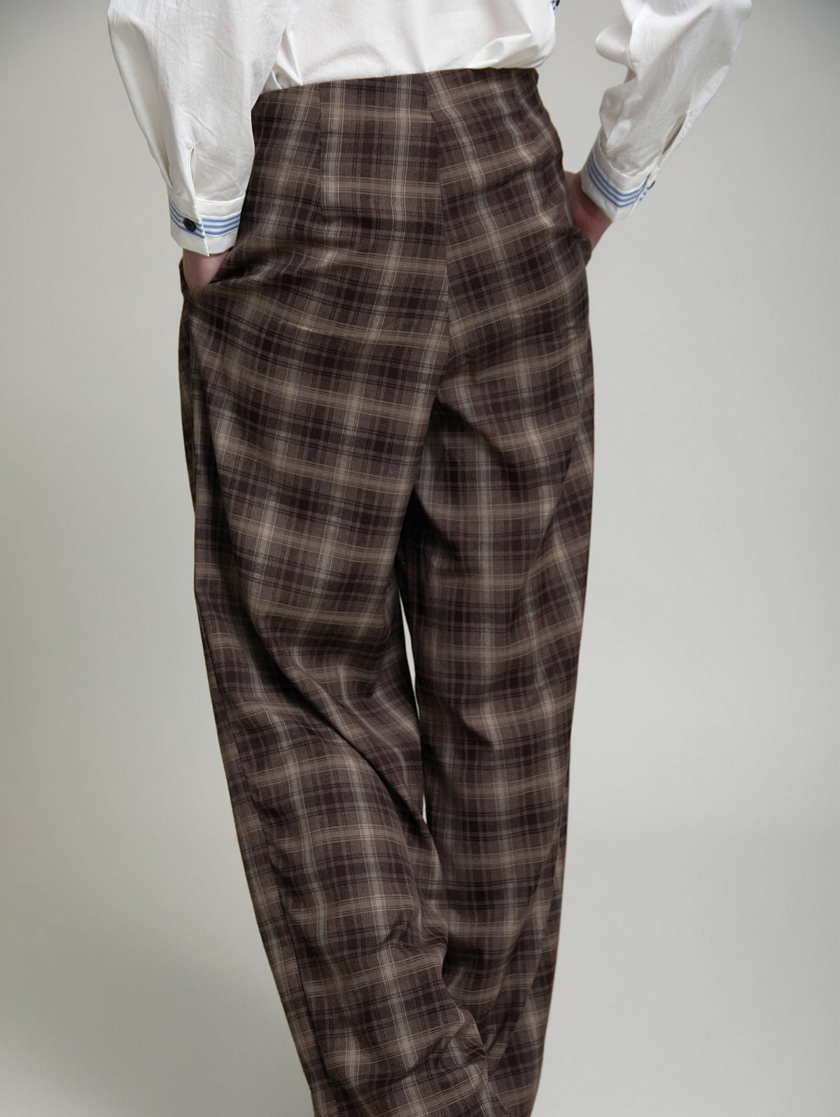 PANTALON FLUIDO CUADROS CON FAJIN EN CINTURA