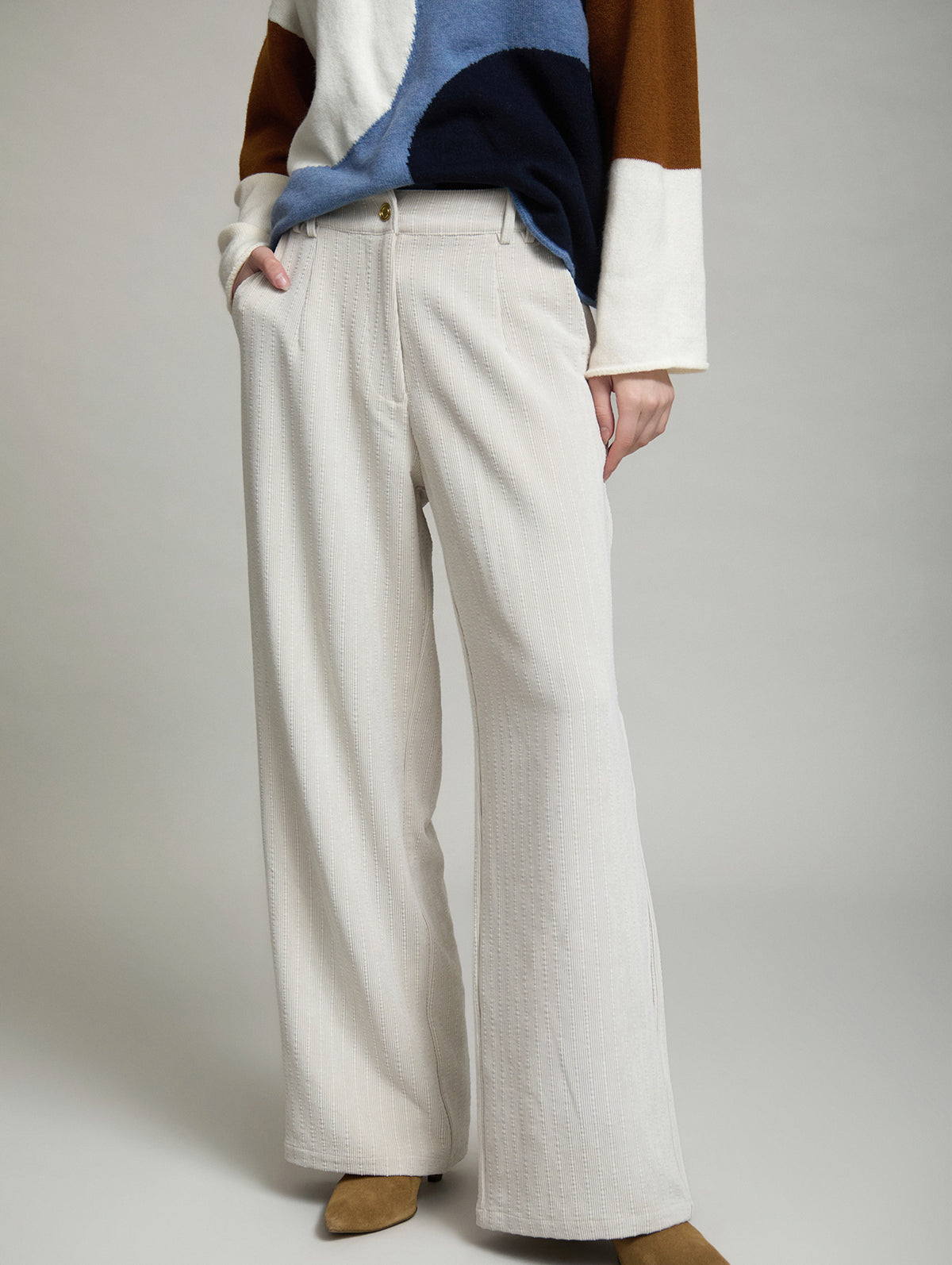 PANTALON RECTO DE PANA CRUDO
