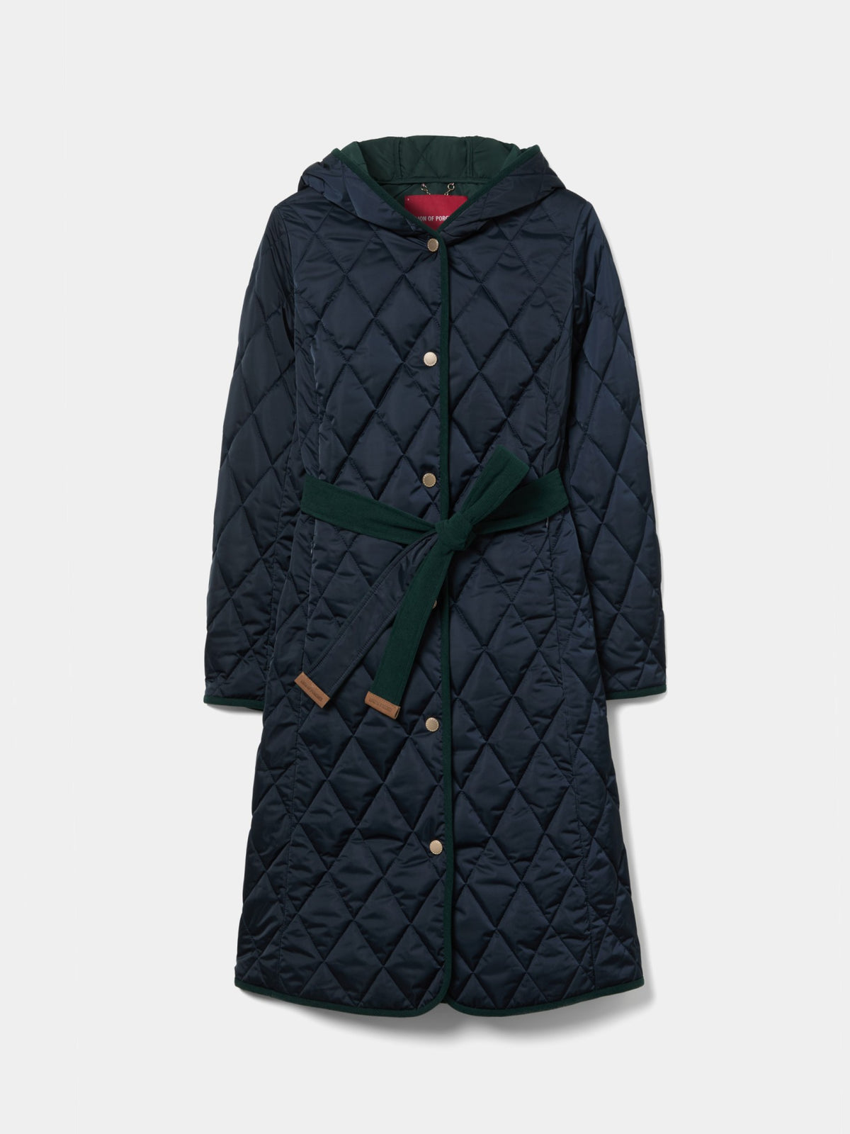 ABRIGO LARGO ACOLCHADO CON CINTURON REVERSIBLE