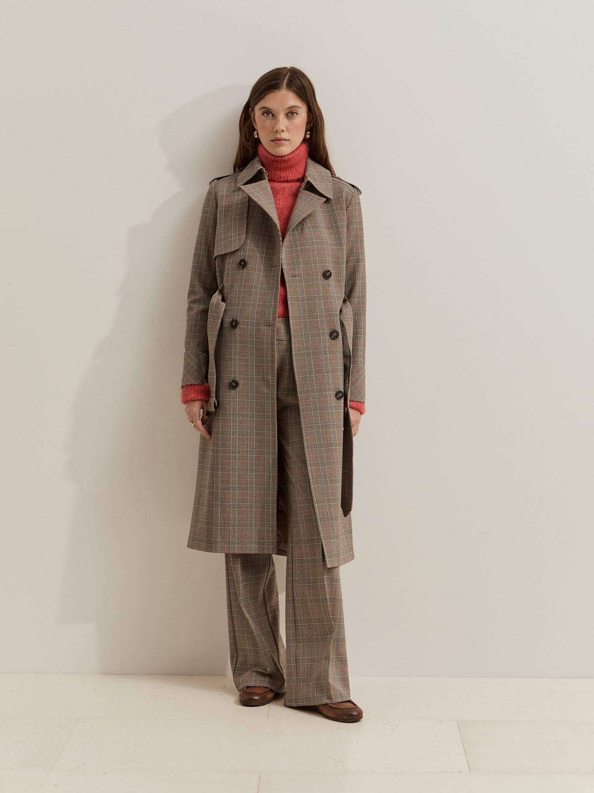 GABARDINA DE CUADROS HIDROFUGA LARGA