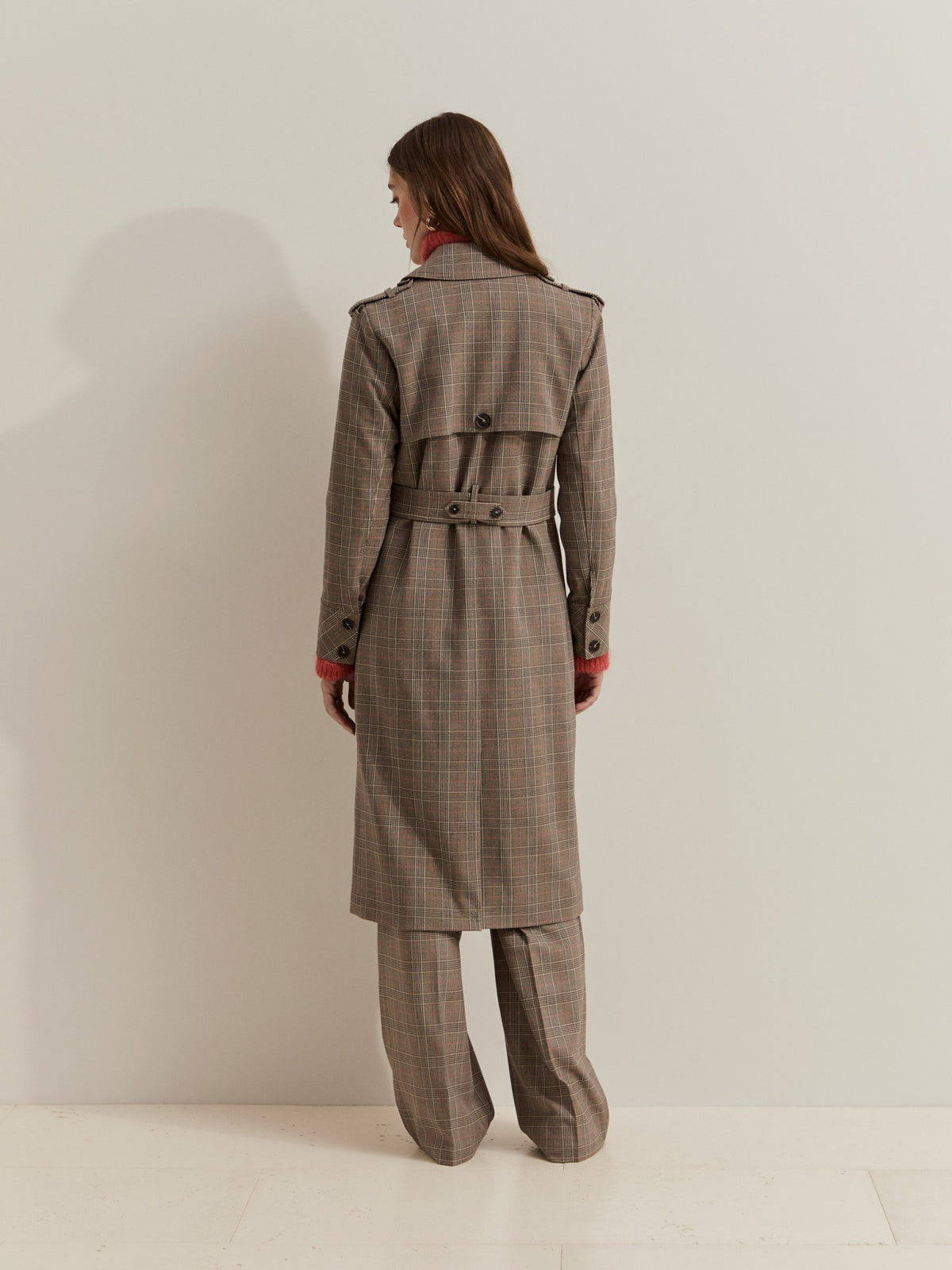 GABARDINA DE CUADROS HIDROFUGA LARGA