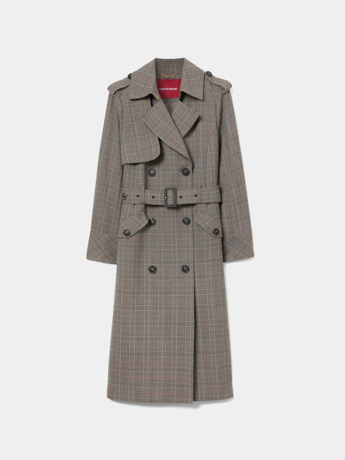 GABARDINA DE CUADROS HIDROFUGA LARGA