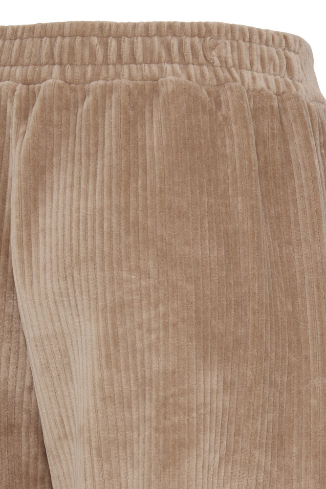 PANTALON PANA BEIGE CON CINTURA ELASTICA