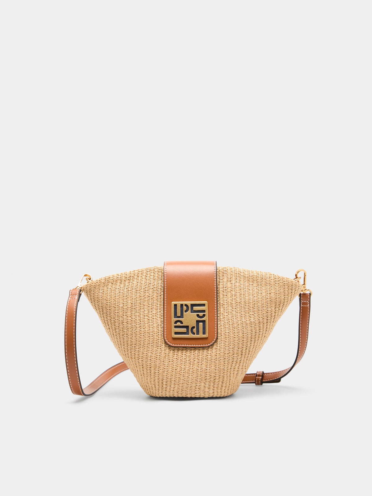 Bolso Bandolera Rafia con Solapa Efecto Piel