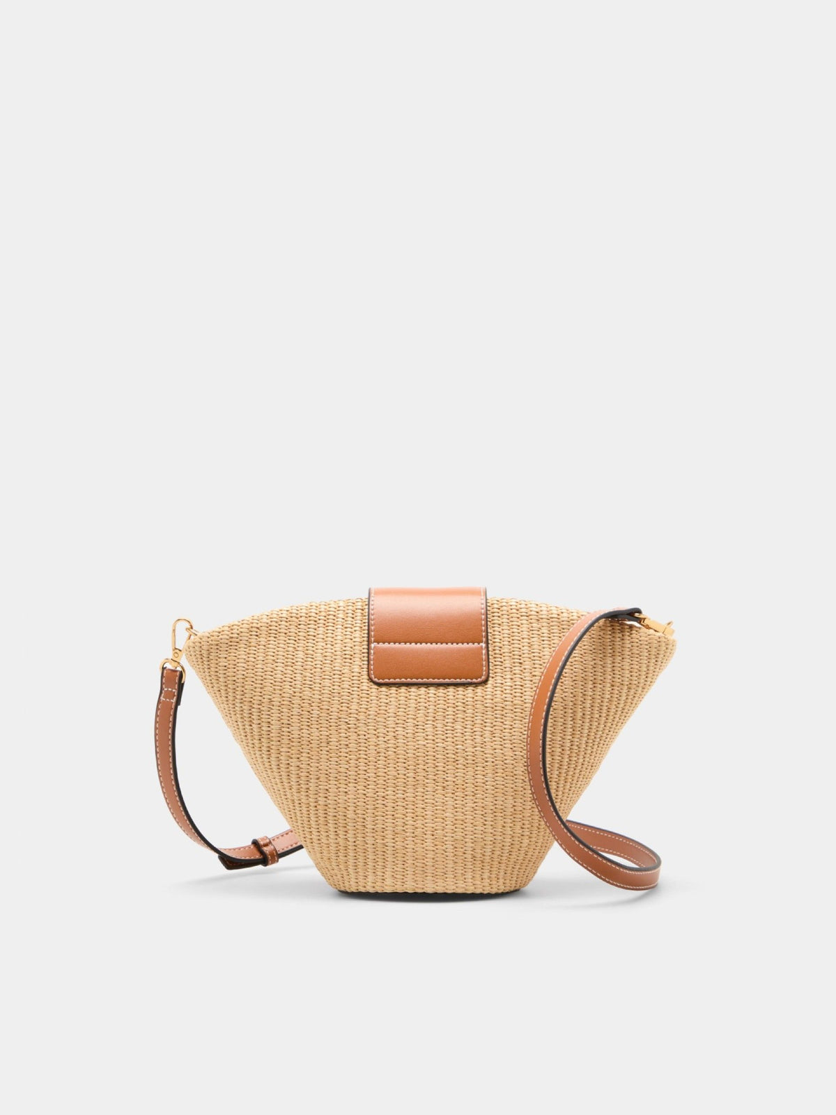 Bolso Bandolera Rafia con Solapa Efecto Piel