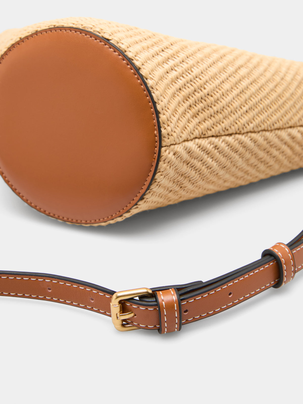 Bolso Bandolera Rafia con Solapa Efecto Piel