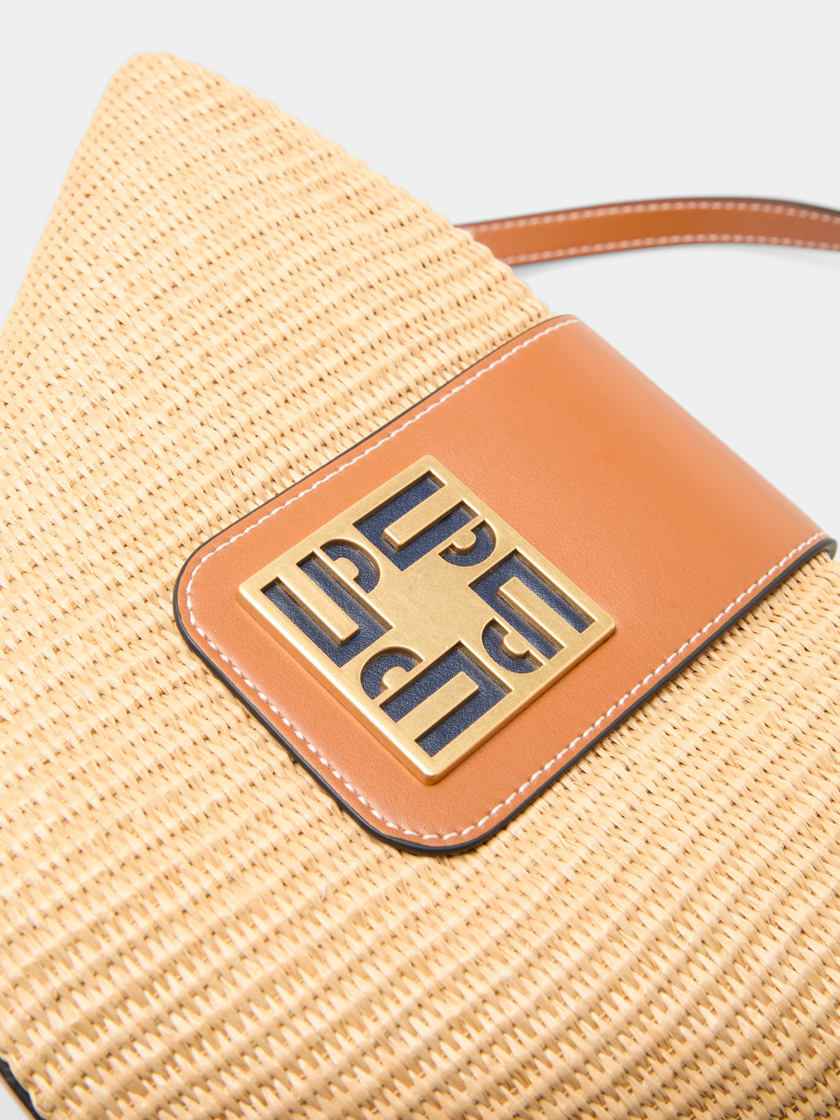 Bolso Bandolera Rafia con Solapa Efecto Piel