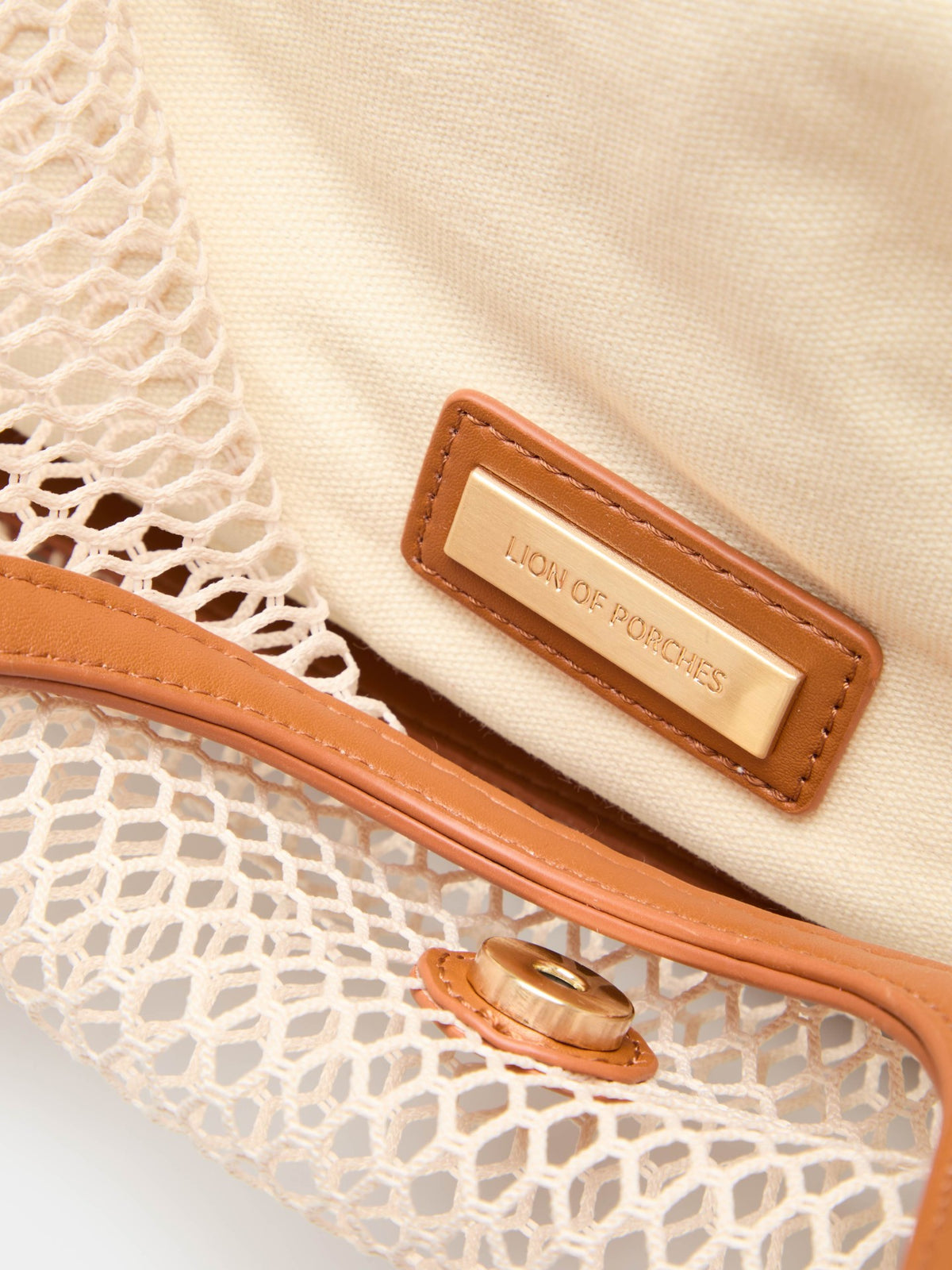 Bolso Hombro de Red con Detalles efecto Piel