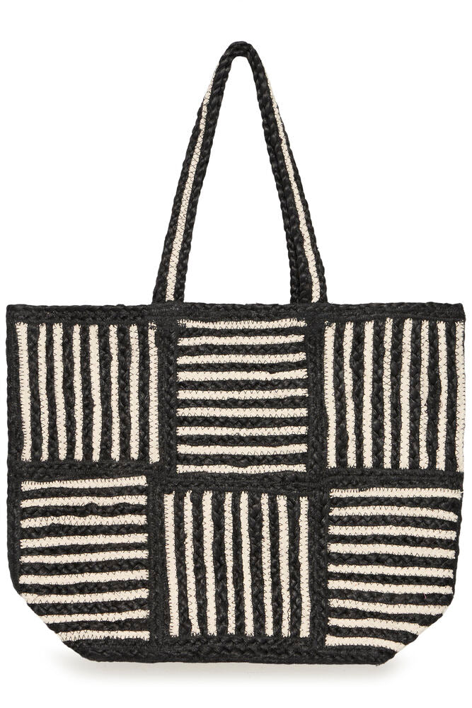 Bolso Shopper Trenzado Diseño Geométrico