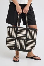Bolso Shopper Trenzado Diseño Geométrico