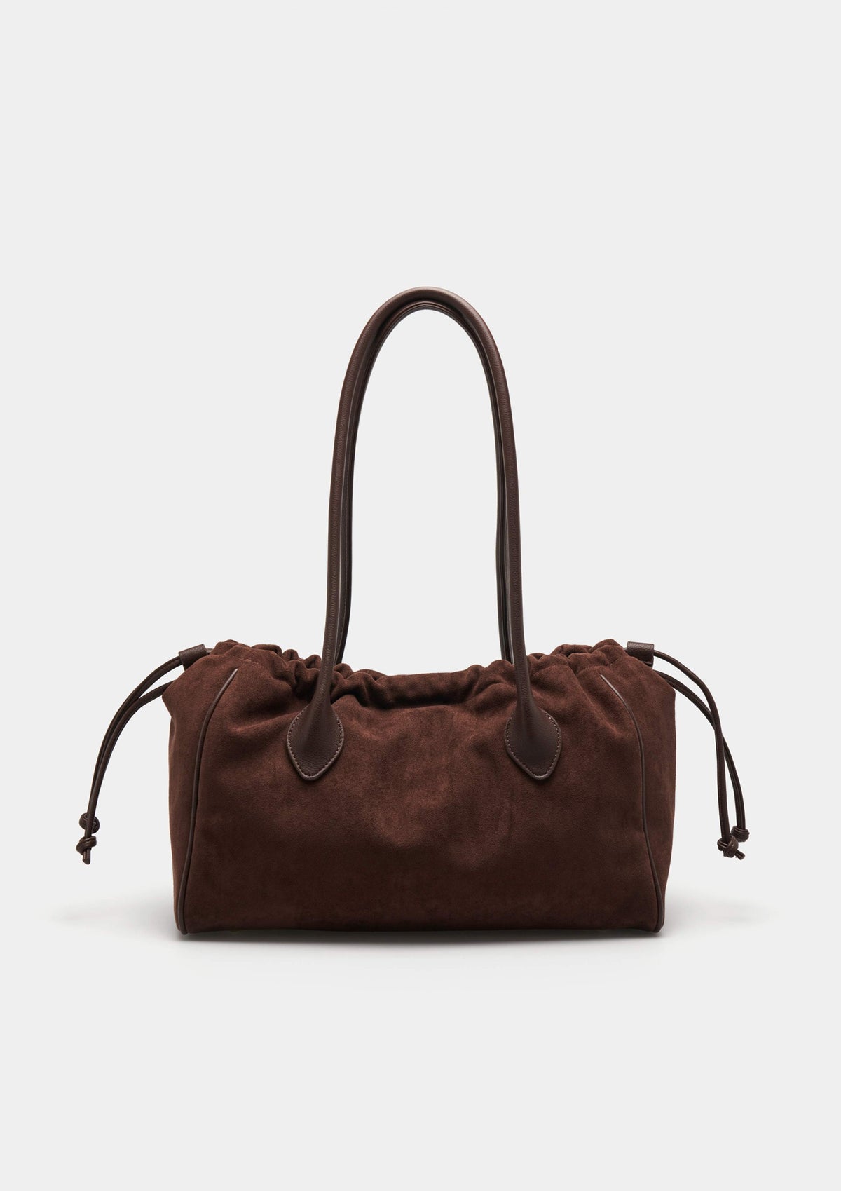 Bolso tote de mujer con efecto ante y detalles en PU tono sobre tono