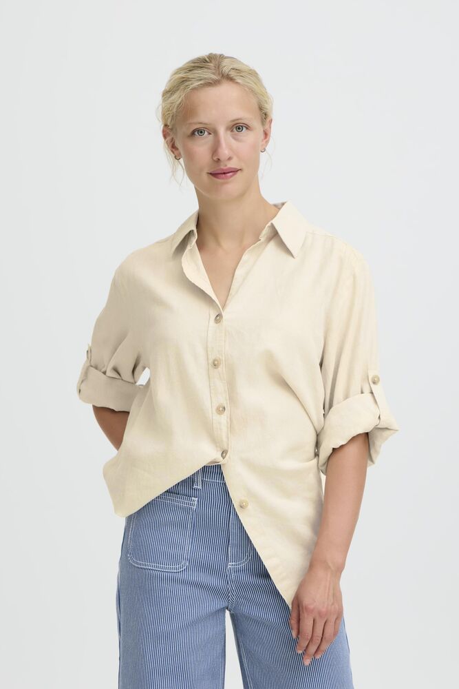 Camisa Larga con Manga Recogida