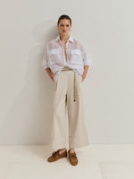 Camisa Fluida con Lyocell con Cuello Pico