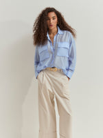 Camisa Fluida con Lyocell con Cuello Pico