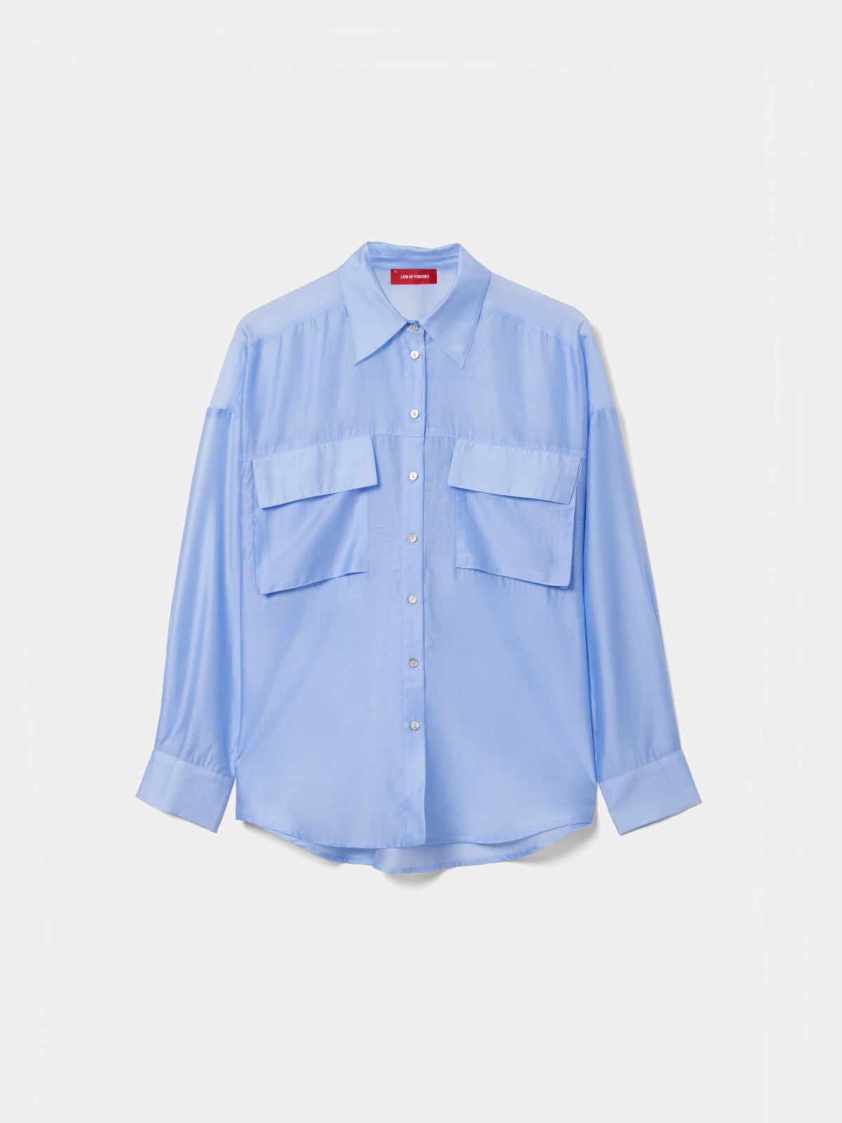 Camisa Fluida con Lyocell con Cuello Pico