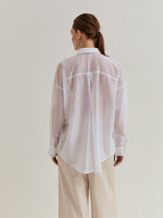 Camisa Fluida con Lyocell con Cuello Pico