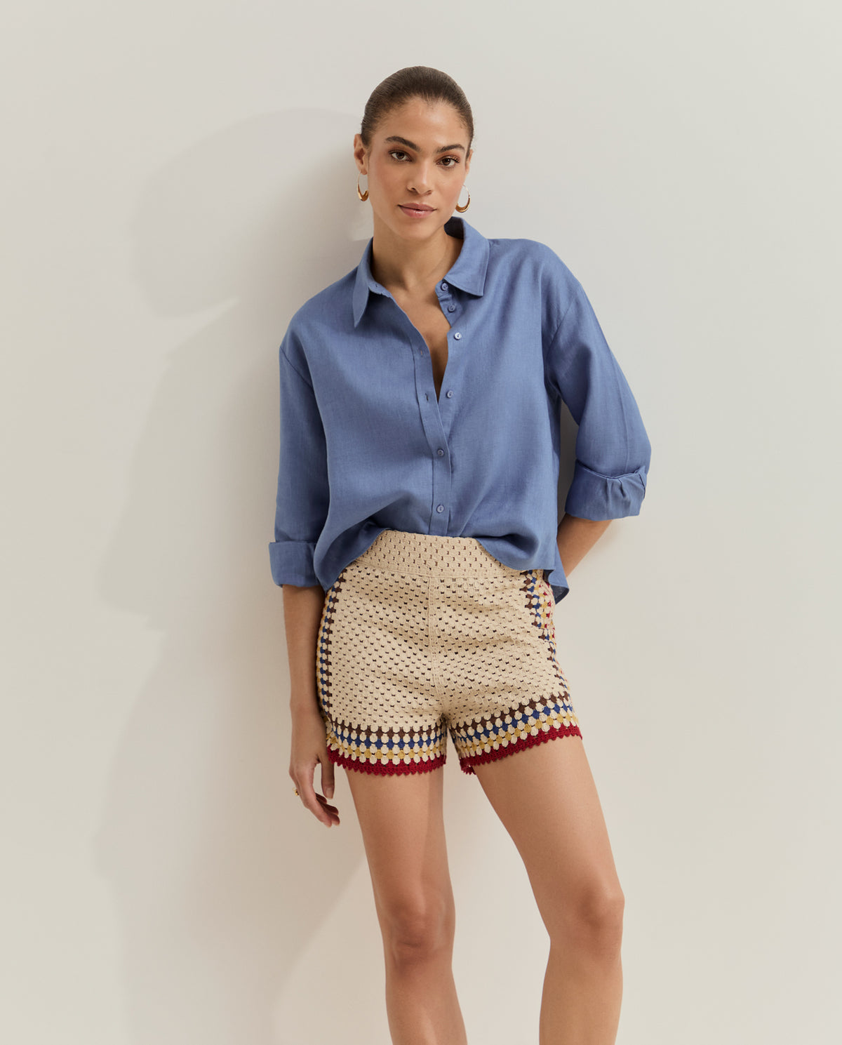 Camisa de Lino Oversize con Botones
