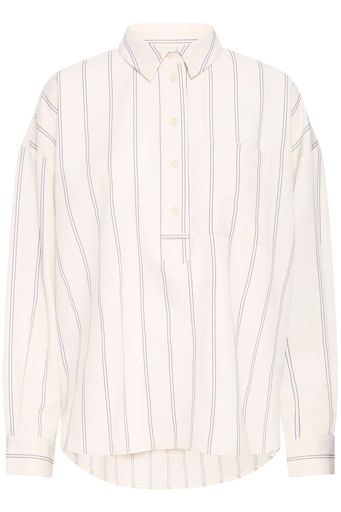 Camisa Rayas Finas con Cuello Clásico