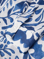 Camisa de ramio con estampado de hojas