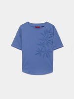 Camiseta Algodón Bordado Hojas