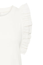 Camiseta Blanca Básica con Volante en Manga