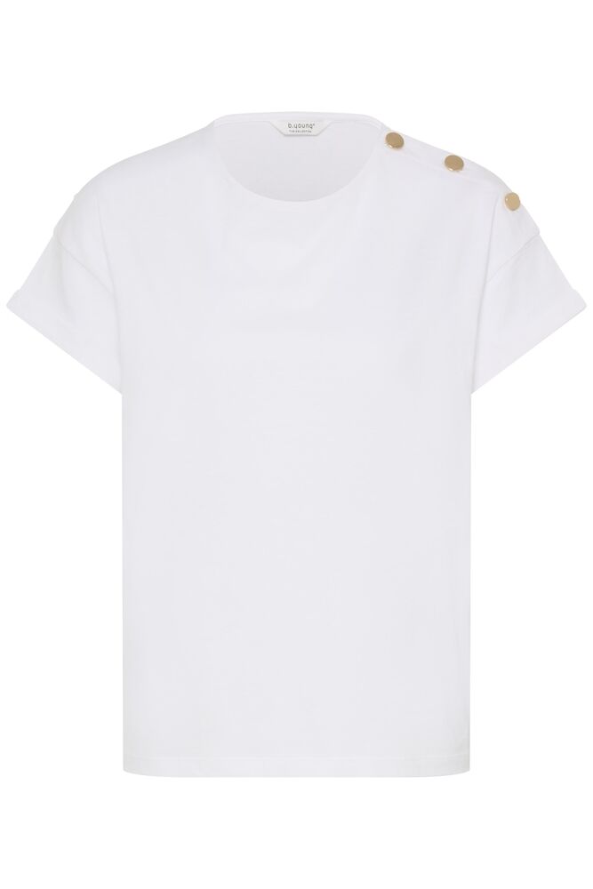 Camiseta Básica con Botones Dorados
