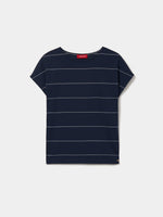 Camiseta Algodón Rayas con Cuello Redondo