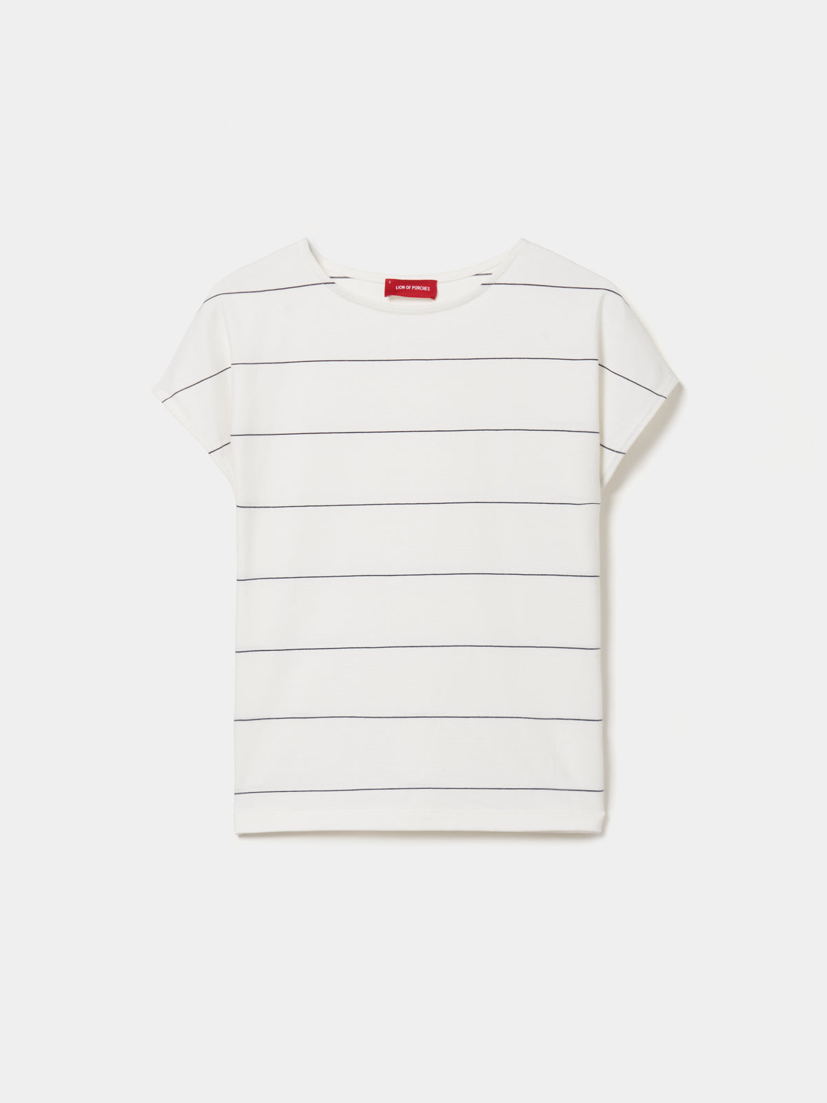 Camiseta Algodón Rayas con Cuello Redondo