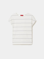 Camiseta Algodón Rayas con Cuello Redondo