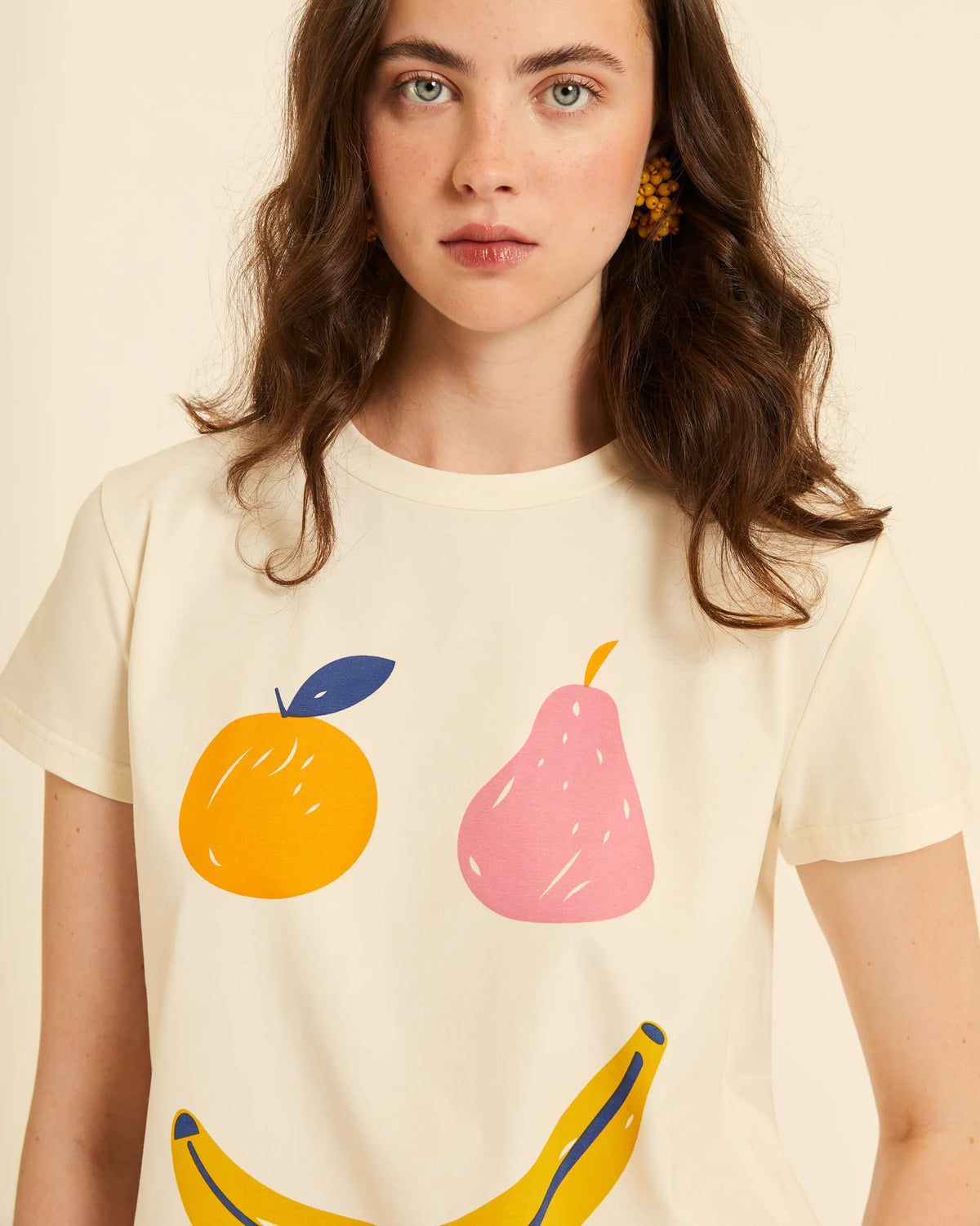 Camiseta Algodón con Estampado de Frutas