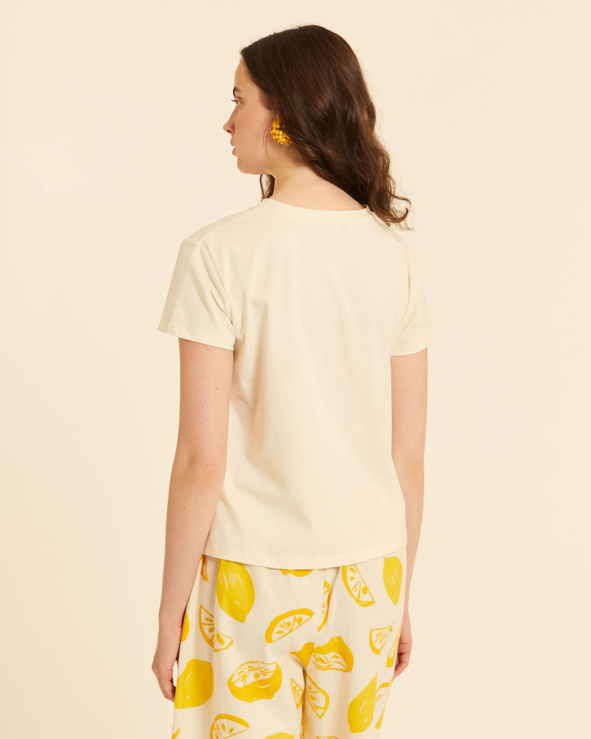Camiseta Algodón con Estampado de Frutas