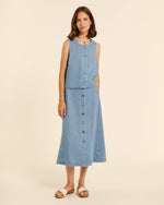 Chaleco Denim Cierre Botones
