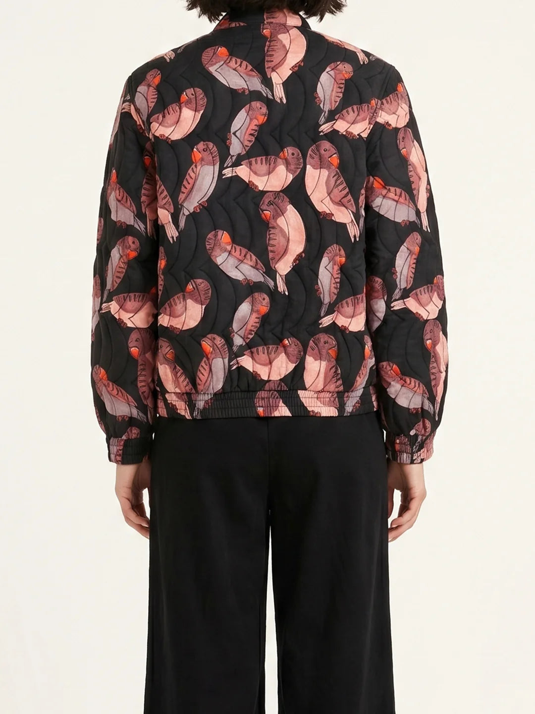 CHAQUETA BOMBER ACOLCHADA ESTAMPADO PAJAROS