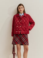 CHAQUETA CORTA ACOLCHADA CON BROCHES DORADOS