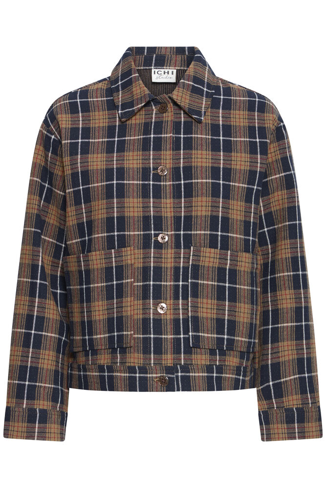 CHAQUETA CORTA CUADROS CON BOLSILLOS