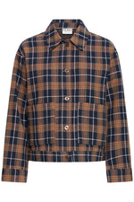 CHAQUETA CORTA CUADROS CON BOLSILLOS