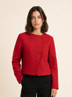 CHAQUETA CORTA PELO VEGANO ROJA
