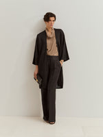 Chaqueta Kimono de Punto Calado Color Negro