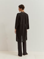 Chaqueta Kimono de Punto Calado Color Negro