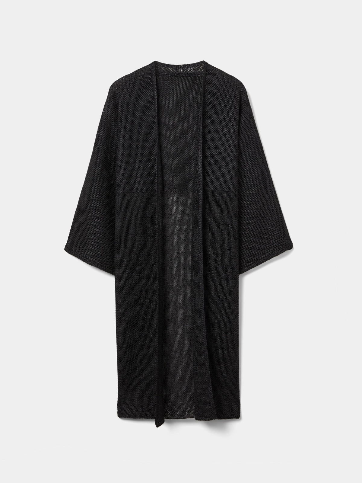 Chaqueta Kimono de Punto Calado Color Negro