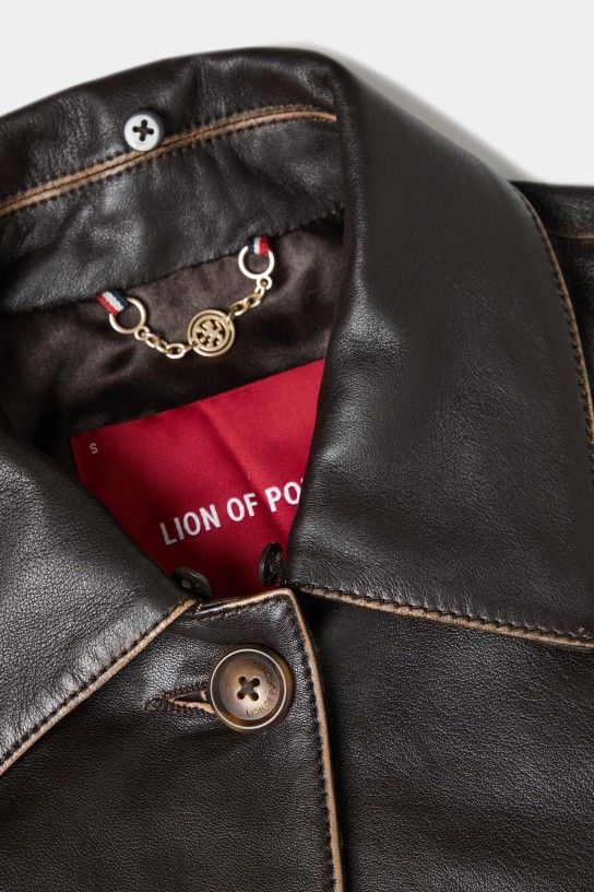 CHAQUETA PIEL CON CUELLO DESMONTABLE